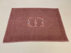 Nakışlı Ayak Havlusu Gül Kurusu