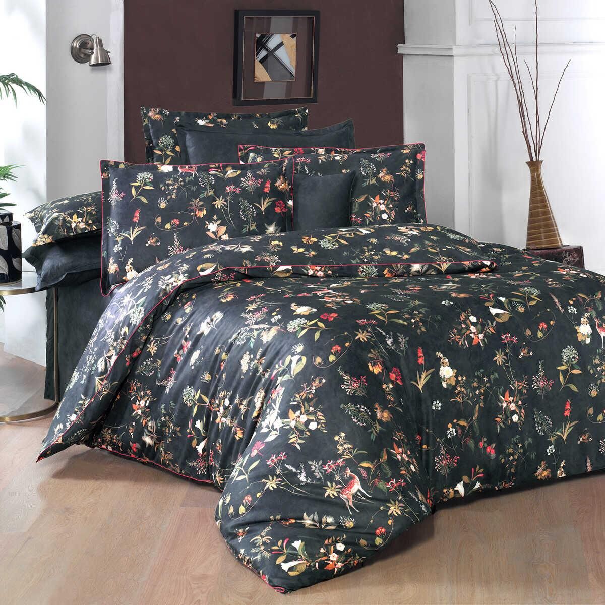 Sarev Jenny V1 Saten Nevresim Takımı Çift Kişilik