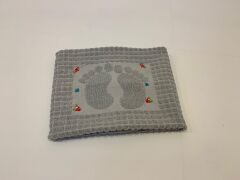 Nakışlı Ayak Havlusu Antrasit