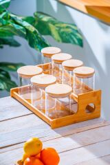 Acar 7588 Malibu Bambu Standlı 7 Li Baharat Takımı