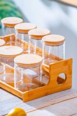 Acar 7588 Malibu Bambu Standlı 7 Li Baharat Takımı