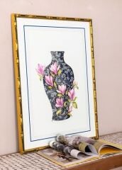 The Mia TBL0093 Blue Blanc Tablo 64x90x4 Cm