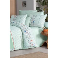 Sarev Eva Bella V5 Yeşil Pike Setli Nevresim Takımı Çift Kişilik