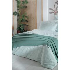 Sarev Eva Riva V4 Yeşil Pike Setli Nevresim Takımı Çift Kişilik