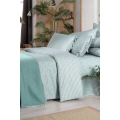 Sarev Eva Riva V4 Yeşil Pike Setli Nevresim Takımı Çift Kişilik