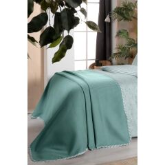 Sarev Eva Riva V4 Yeşil Pike Setli Nevresim Takımı Çift Kişilik