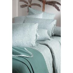 Sarev Eva Riva V4 Yeşil Pike Setli Nevresim Takımı Çift Kişilik