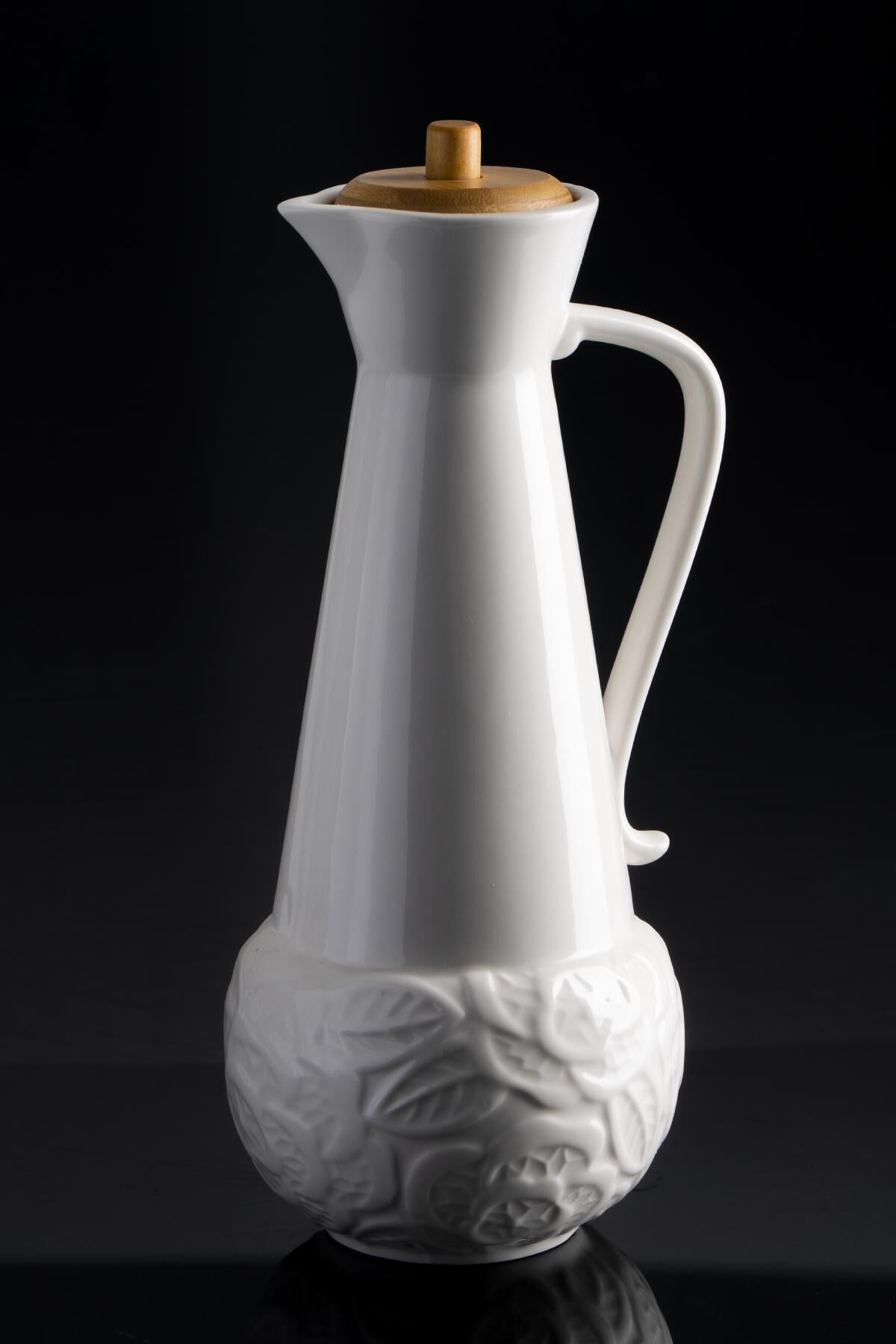 Acar 10165 La Pure Bambu Kapaklı Oval Porselen Yağlık - 25.5 Cm