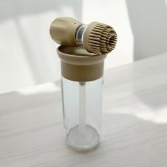 Silikon Hazneli Fırçalı Yağlık 300 ml Bej