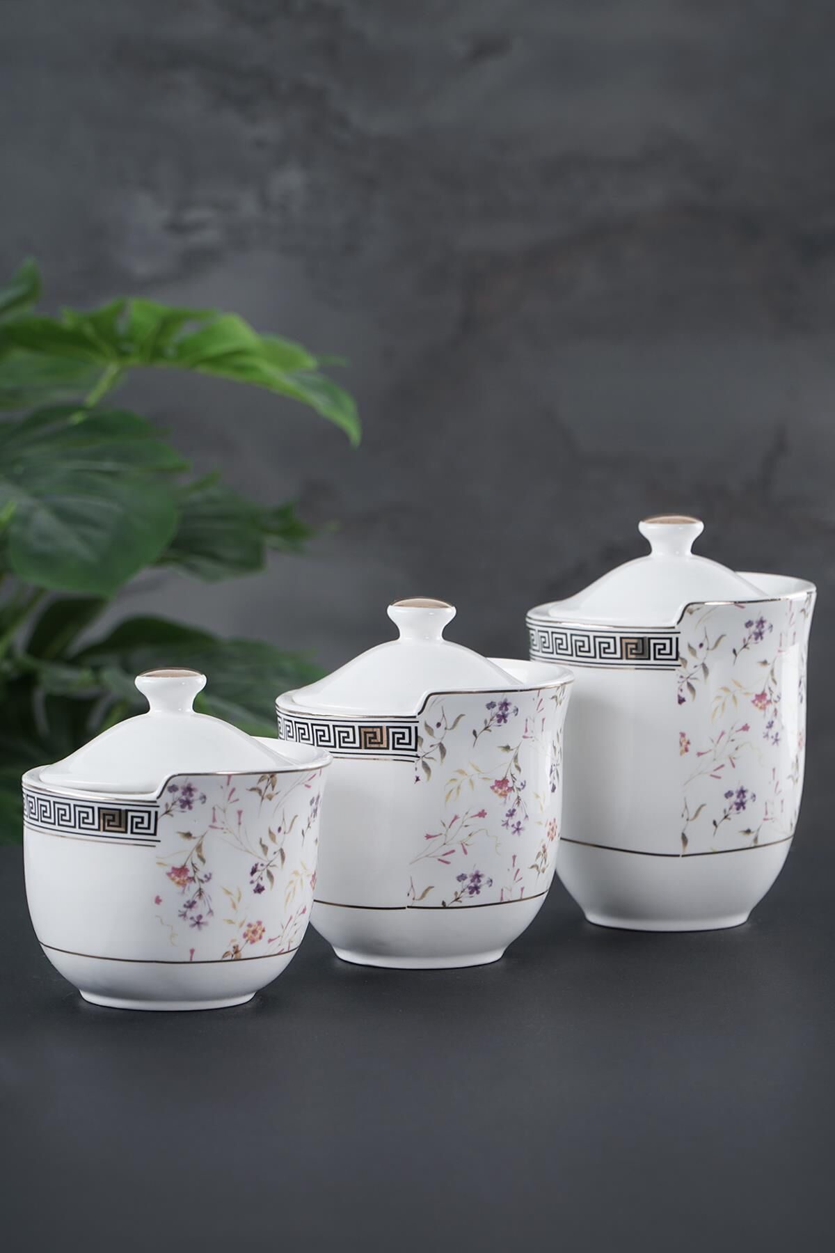 Acar 11685 Marlena 3lü Porselen Baharat Takımı