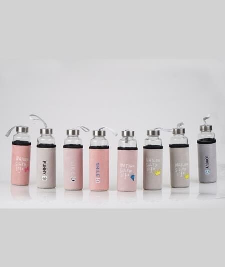 Acar 11175 Renkli Koruma Kılıflı Cam Şişe 400 ml