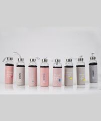 Acar 11175 Renkli Koruma Kılıflı Cam Şişe 400 ml