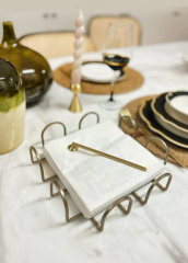 The Mia PCT0017 Peçetelik Gold Kaplama 20 x 20 Cm