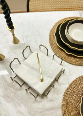 The Mia PCT0017 Peçetelik Gold Kaplama 20 x 20 Cm