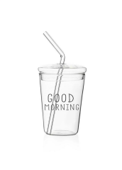 The Mia CAM0367 Good Morning Borosilikat Pipetli Cam Bardak 300 ML